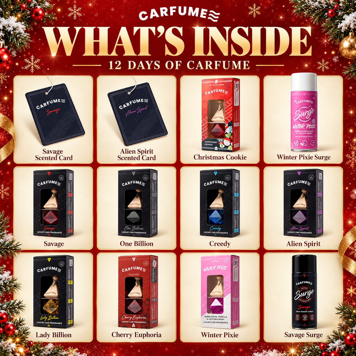 12 Days of Christmas advent calendar with the flap open