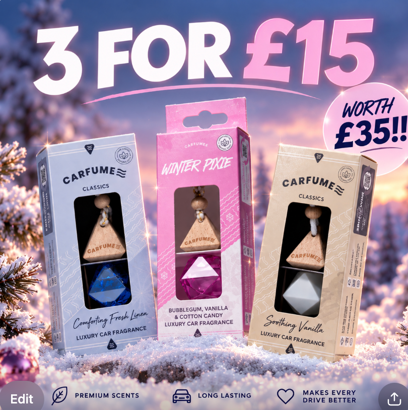 Carfume Hanging Car Air Fresheners - 3 FOR £15